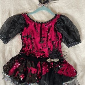 Girls Jazz Costume Pink-Black